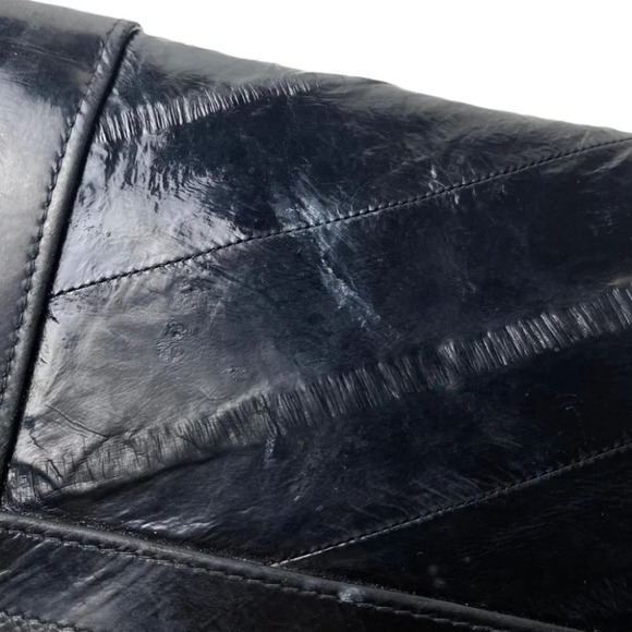 Vintage Black Eel Skin Clutch Made in Korea - Picture 12 of 13